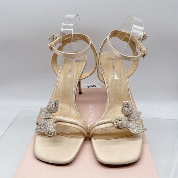 Mach & Mach Wonder Tulip Flower Slingback Sandals heels Beige US 12 EU 42 $1010 - Picture 3 of 11